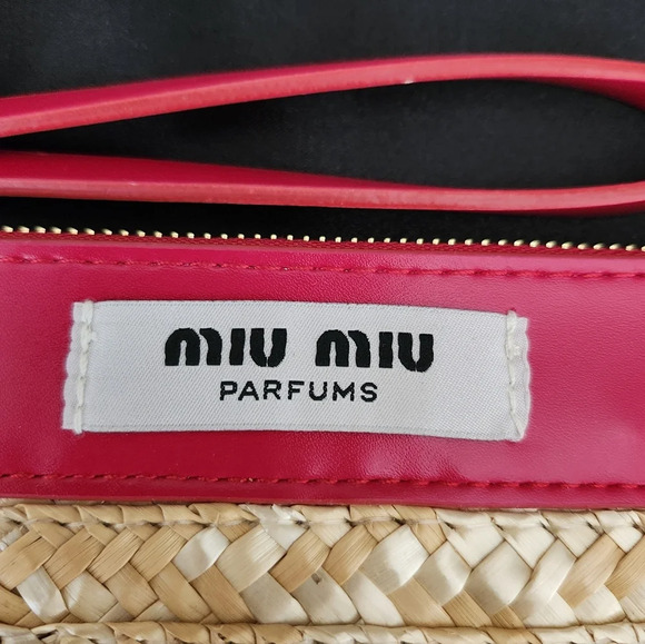 Miu Miu Novelty Straw Logo Pouch - Picture 2 of 14